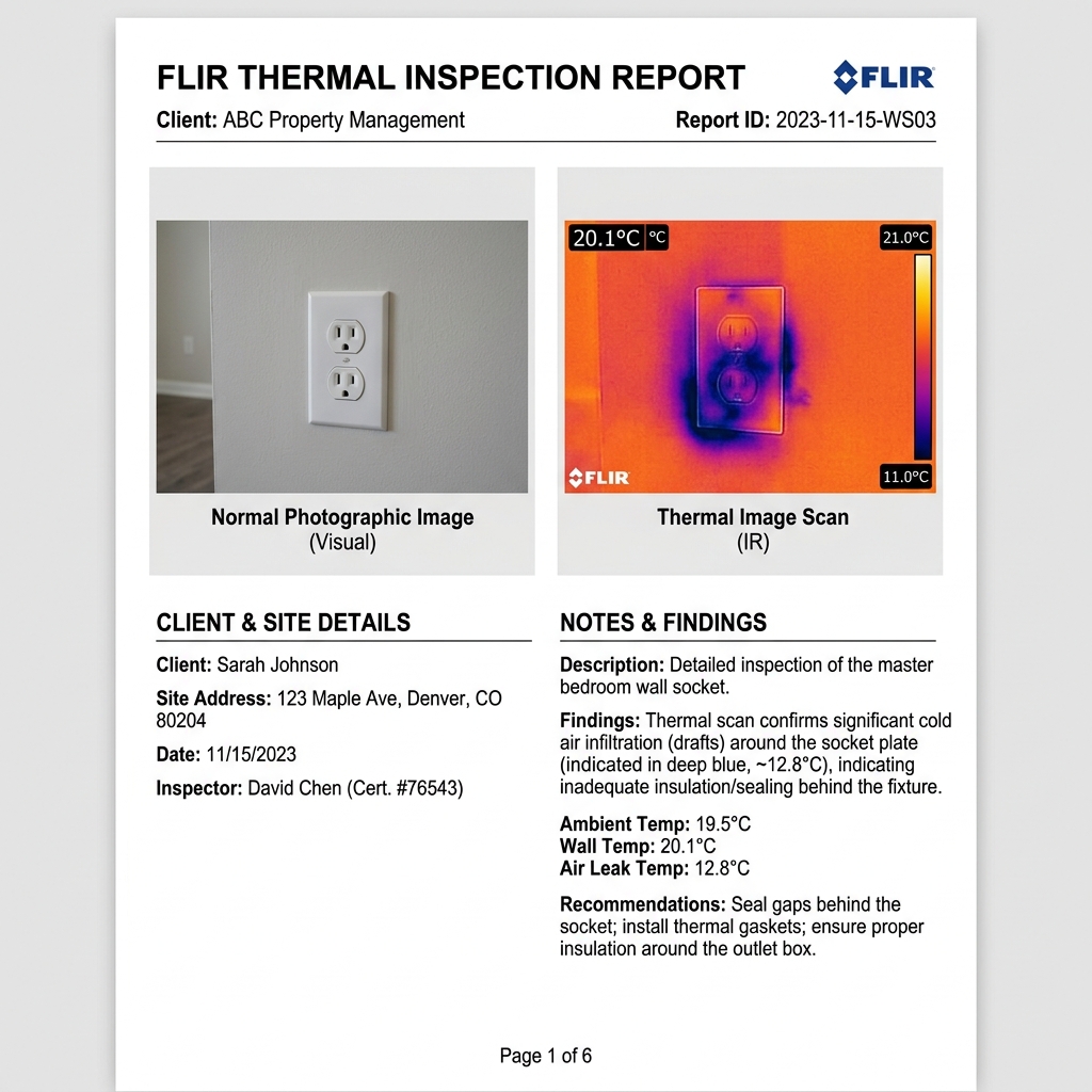 Sample FLIR Thermal Scan PDF Report Preview